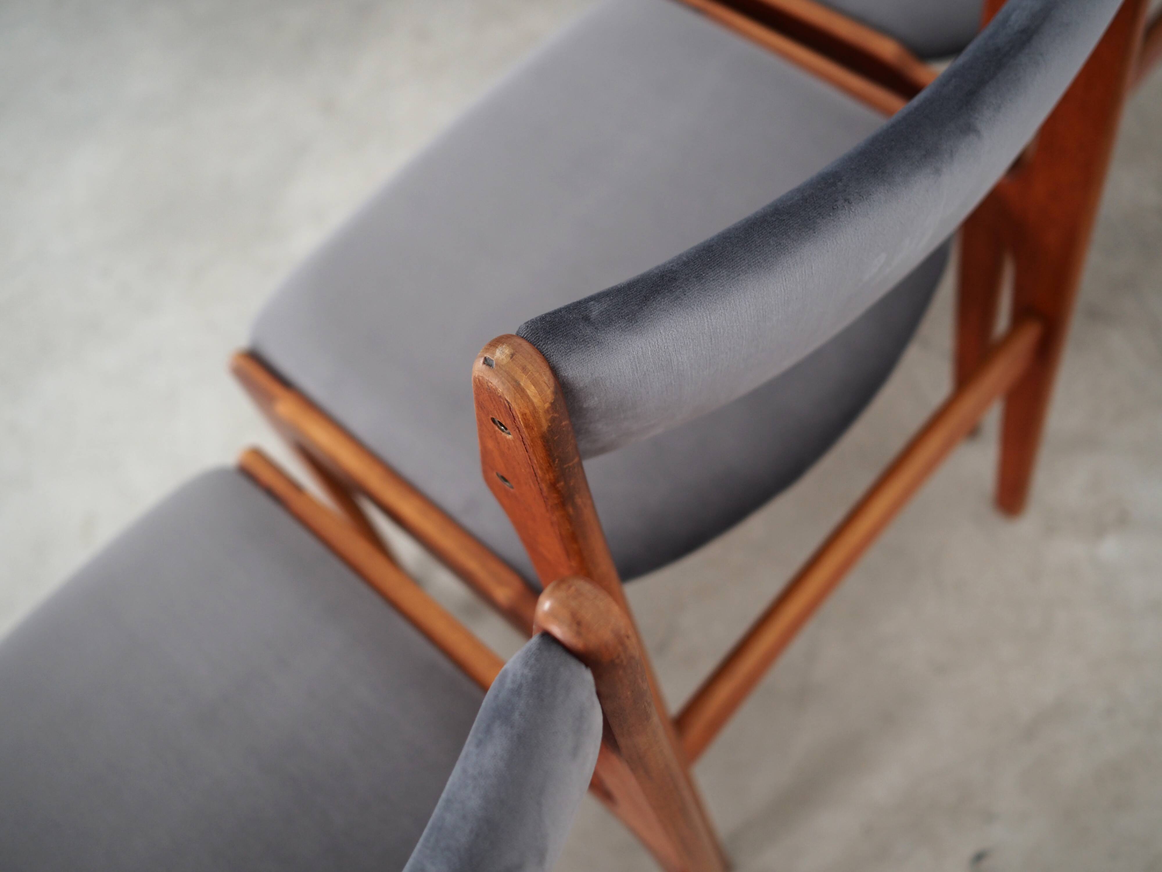 Set of six teak chairs, Danish design, 1960s, production: Denmark