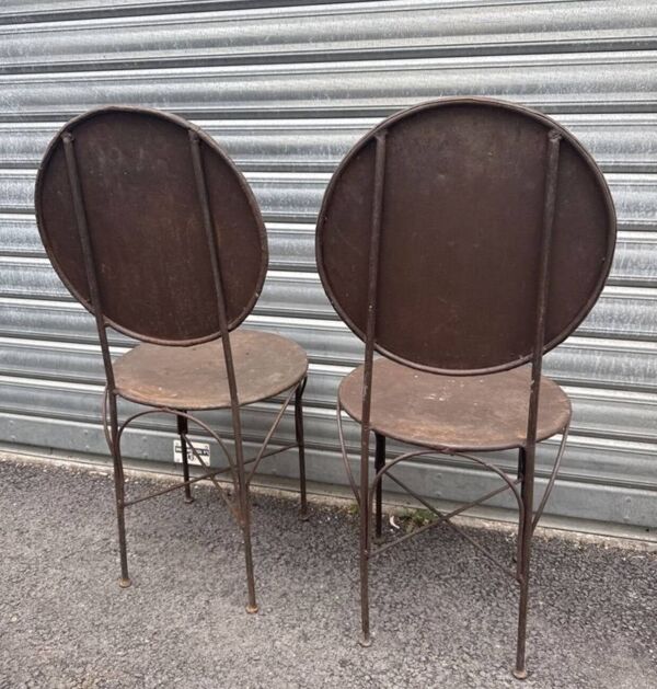 Paire d'anciennes chaises en métal début 20eme