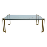 Coffe table by Peter Ghyczy 1970s Vintage glass and brass