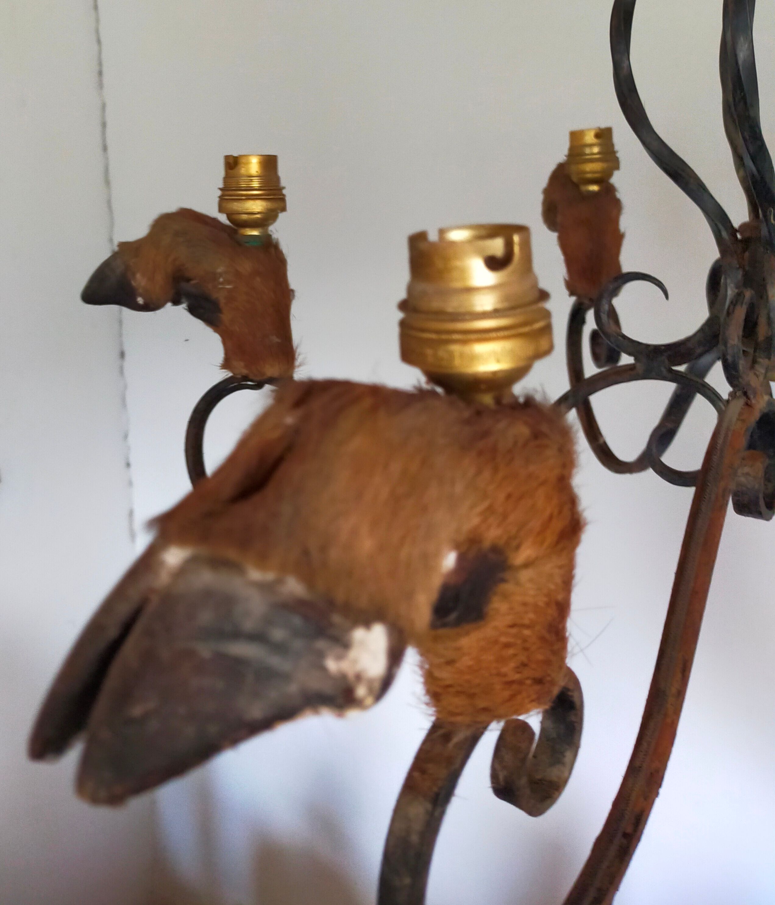 Wrought iron hunter chandelier