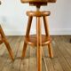 pair of adjustable architect stools pine style 60s