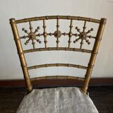Chair in gilded wood and linen Napoleon III