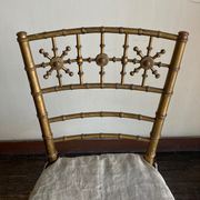 Chair in gilded wood and linen Napoleon III