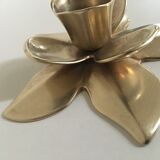 Brass flower candlestick
