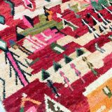 Moroccan Berber rug Boujaad red with colorful patterns 4,04x3m