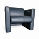 Pair / Trix and Robert Haussmann / Dark grey leather chairs by Knoll