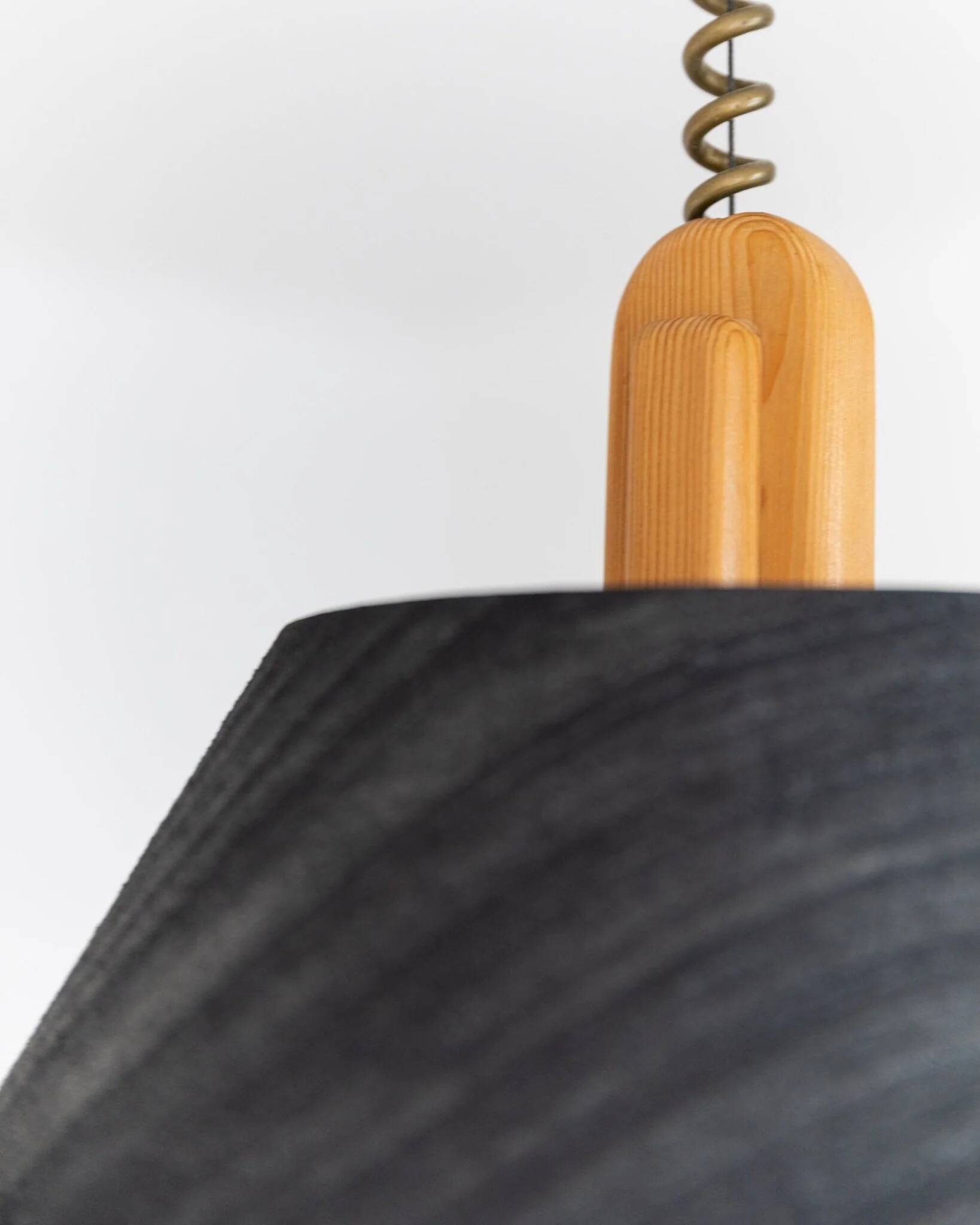 Temde ceiling light with silk shade - Mid-Century design - 1960s