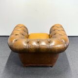 Brown Leather Vintage Chesterfield armchair