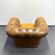 Fauteuil Chesterfield vintage en cuir marron