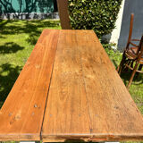 Table de ferme en chêne 1 tiroir