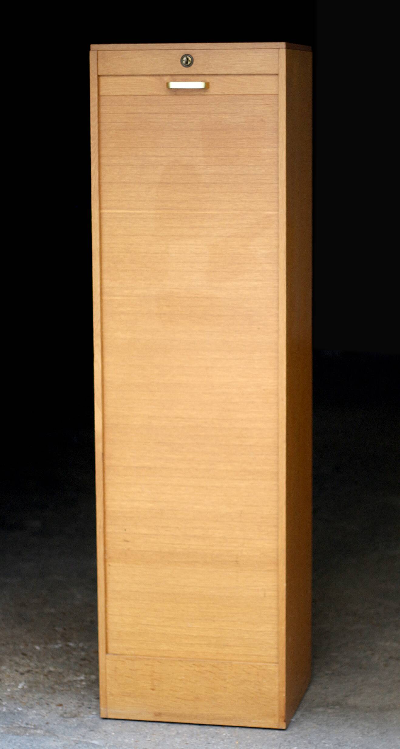 Notary's curtain cabinet in light oak (very good condition)