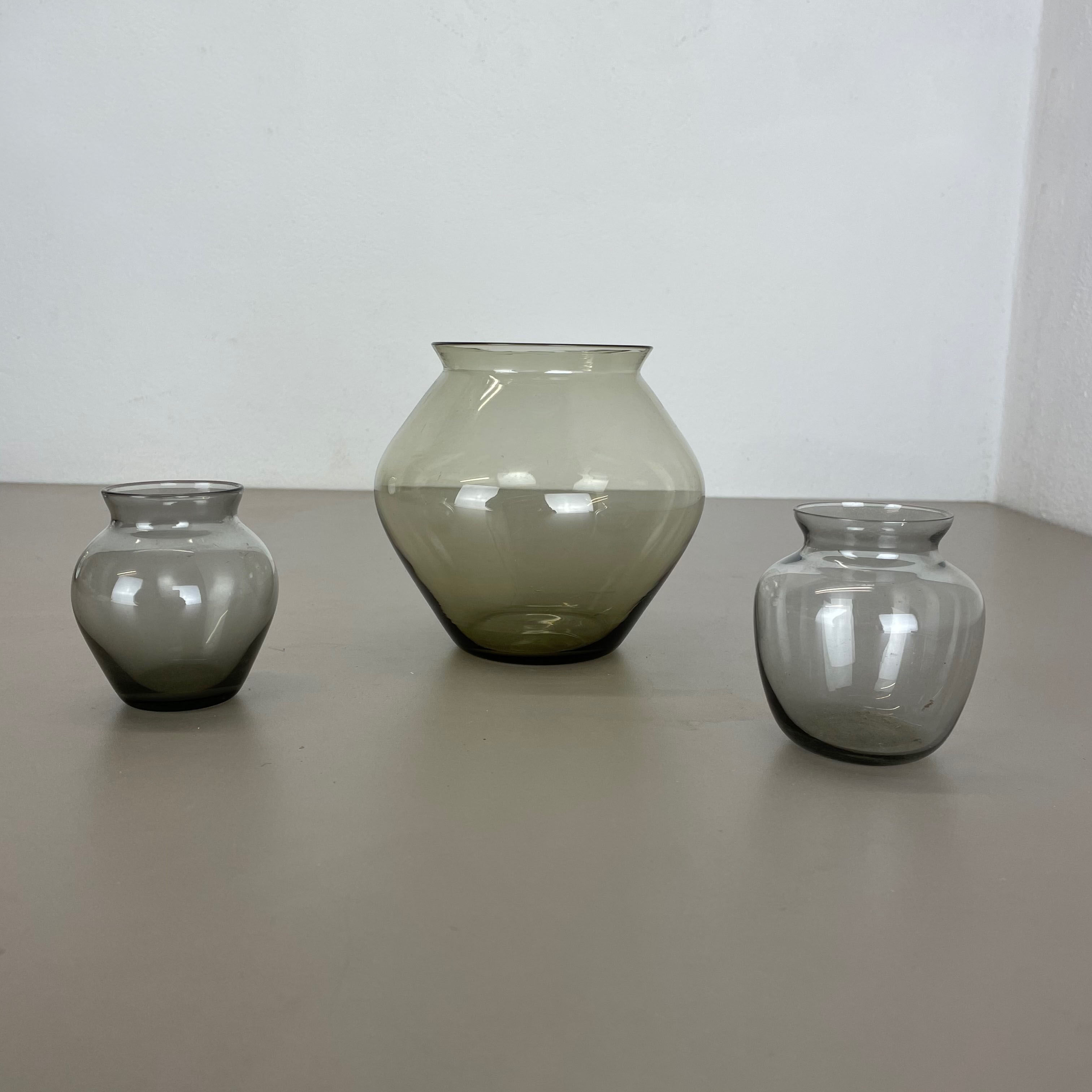 Set of Three Turmalin Vases by Wilhelm Wagenfeld for WMF, Germany 1960