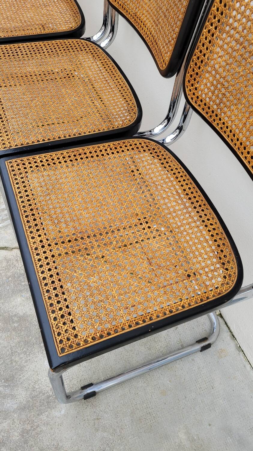 Set of 4 Marcel Breuer cesca black b32 chairs