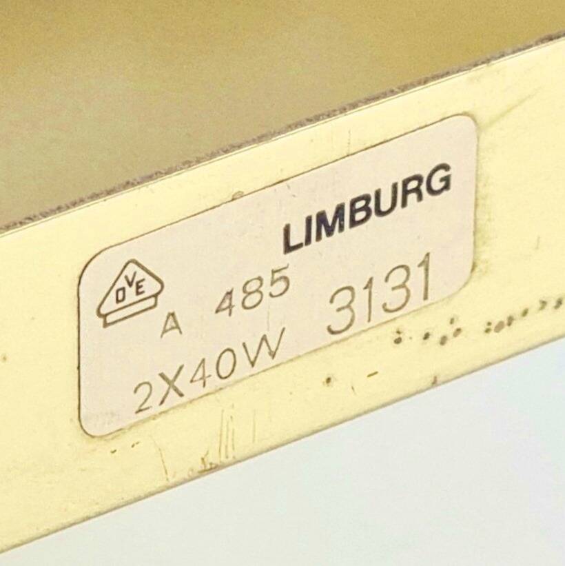 Pair of Mid-Century Glass & Brass Wall Lights from Limburg, Germany, 1960s