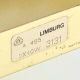 Pair of Mid-Century Glass & Brass Wall Lights from Limburg, Germany, 1960s