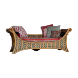 Large Polychrome Rattan Sofa - Orientalist