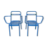 Paire de chaises de jardin metal perforé