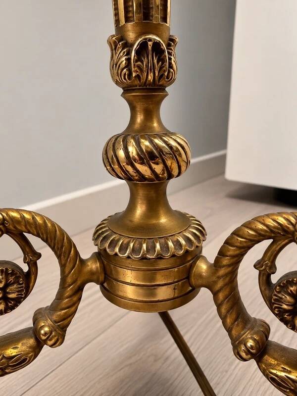 Lampadaire ancien en Bronze doré