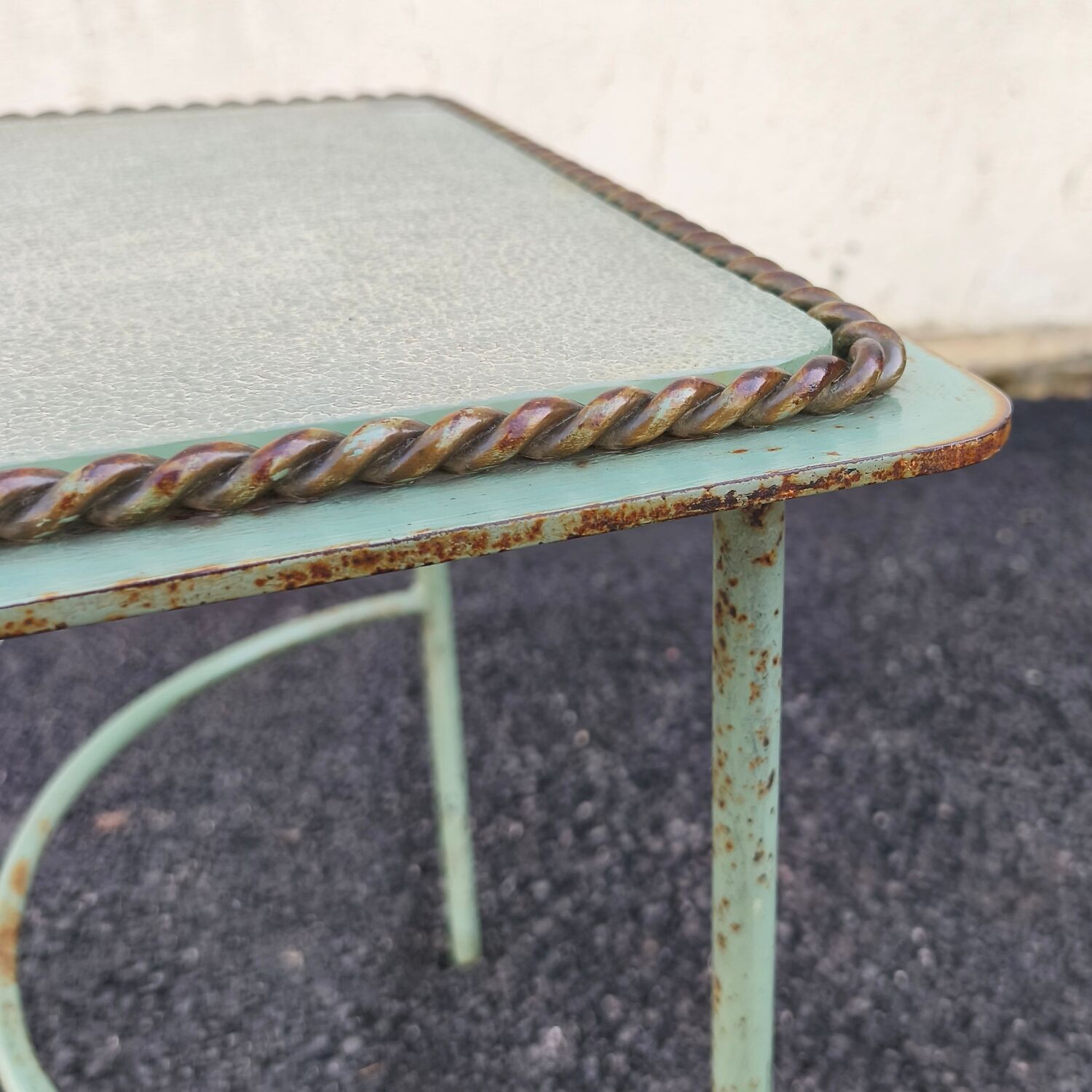 Glass and metal coffee table, Neoclassical/Art Deco