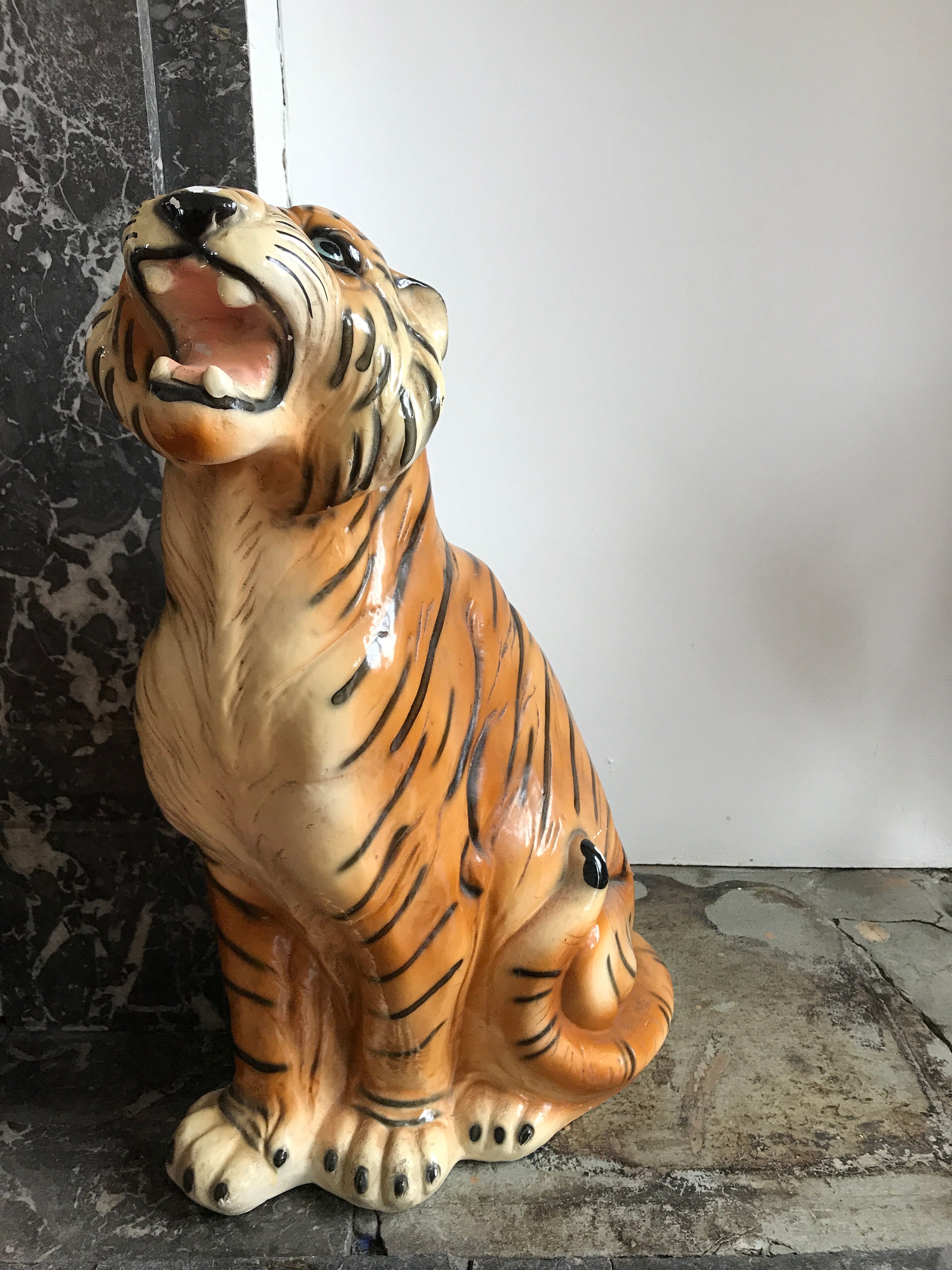 Tiger in earthenware