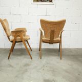 4 chairs and 2 Lounge armchairs by Roger Landault, ABC edition, 1950.