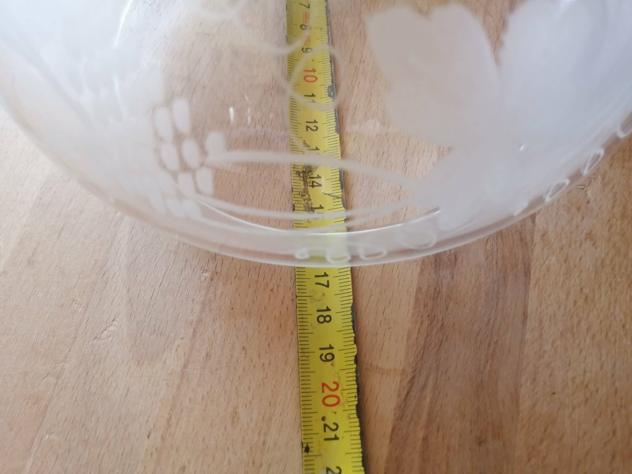 Suspension TULIPE of LAMP XIXth CRYSTAL Blown decorated with engraved vine leaves and grapes