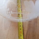 Suspension TULIPE of LAMP XIXth CRYSTAL Blown decorated with engraved vine leaves and grapes