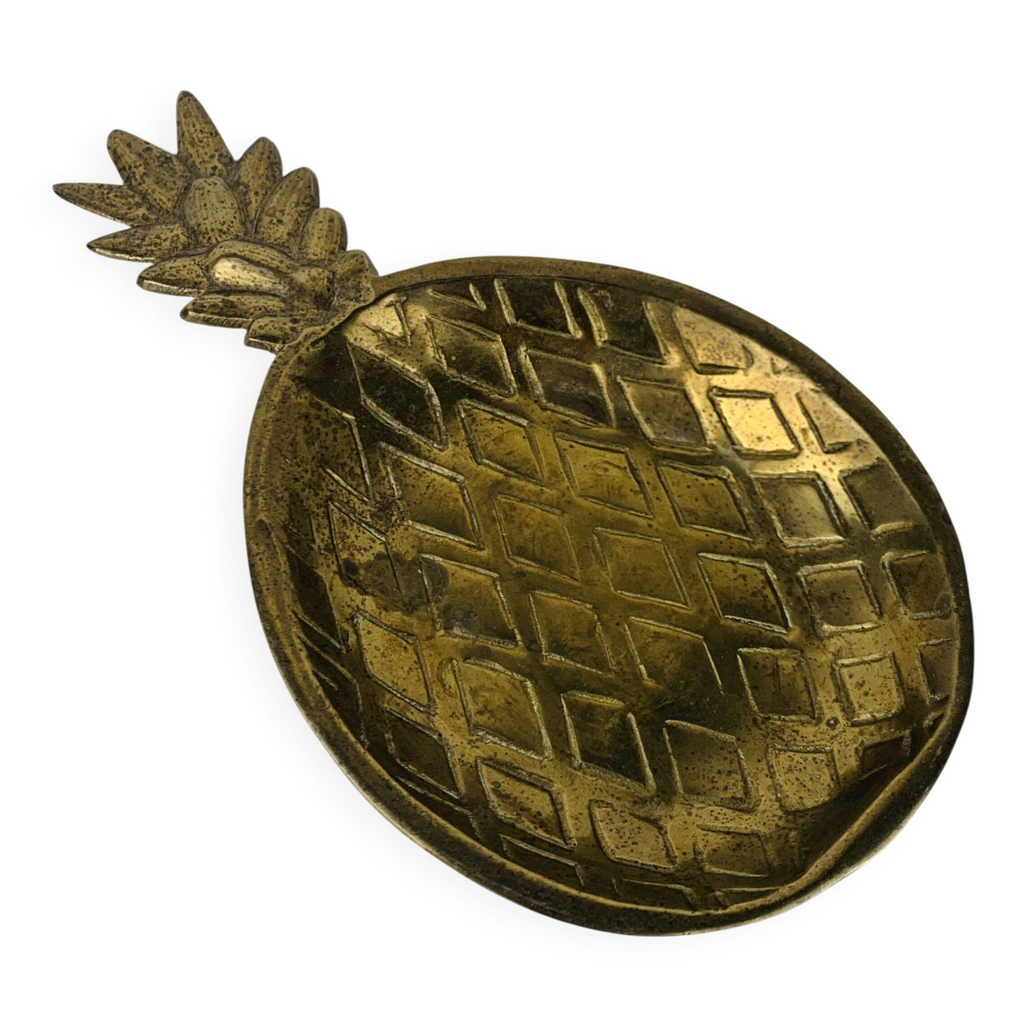 Vintage gold-plated brass pineapple emptier