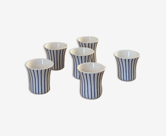 Lots de 6 verres céramique à rayure fine