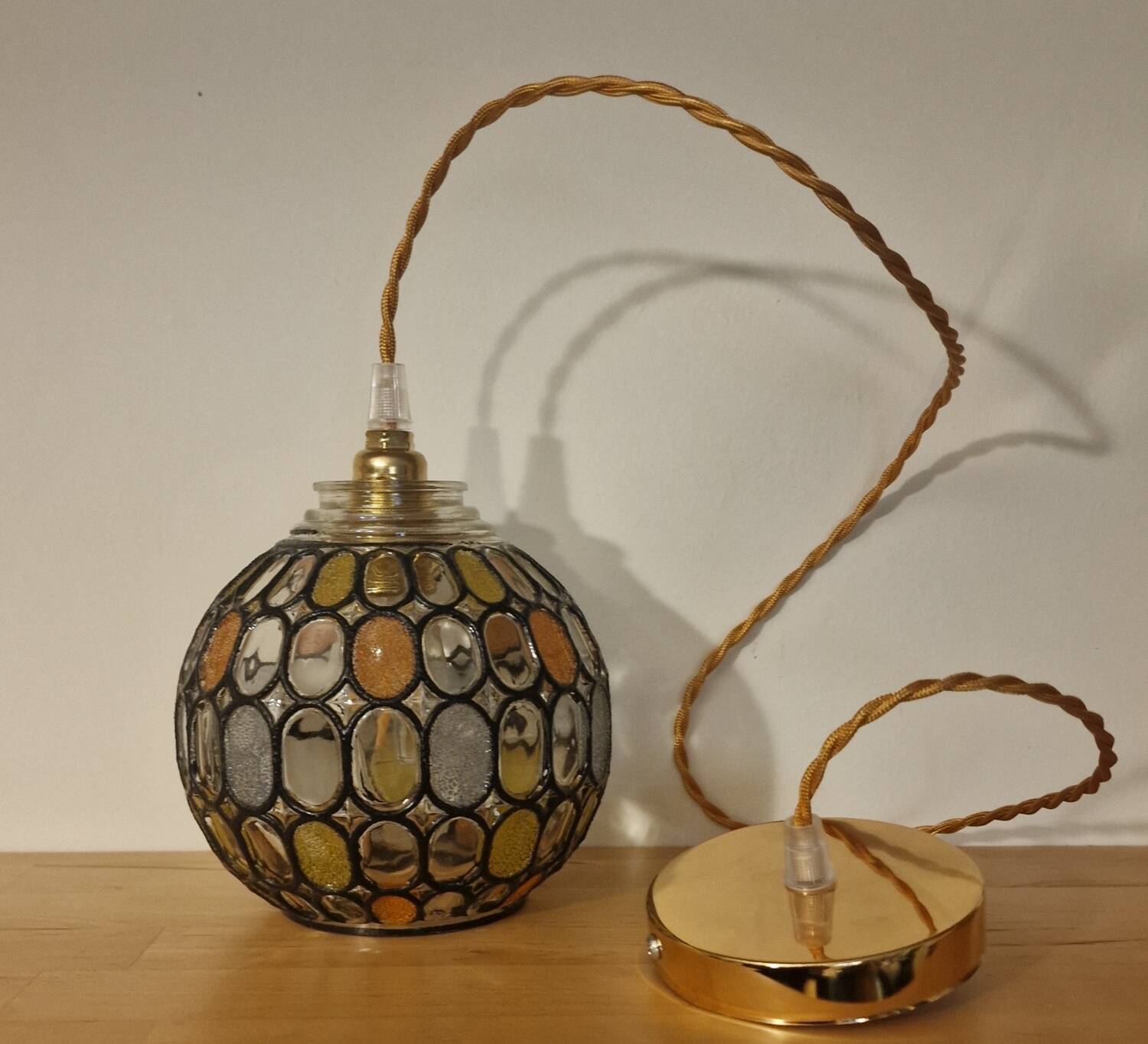 Vintage globe with stained glass effect