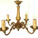 Four Arm Bronze Chandelier.  Bronze Ornate Rococo/Baroque/Louis XV Style Period Lighting