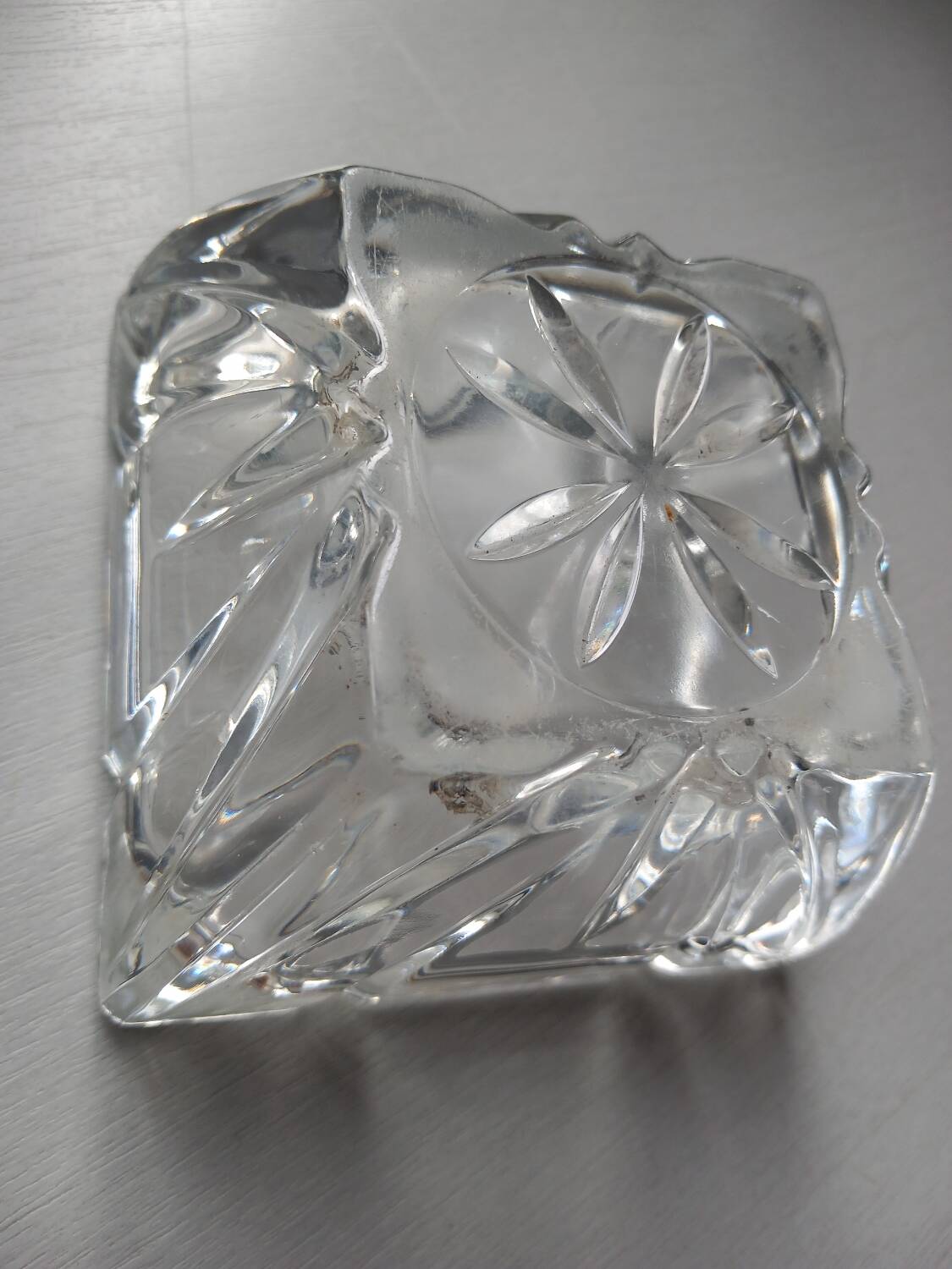 2 vintage thick glass ashtrays