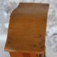 Vintage wooden shelf with drawers and wire mesh door