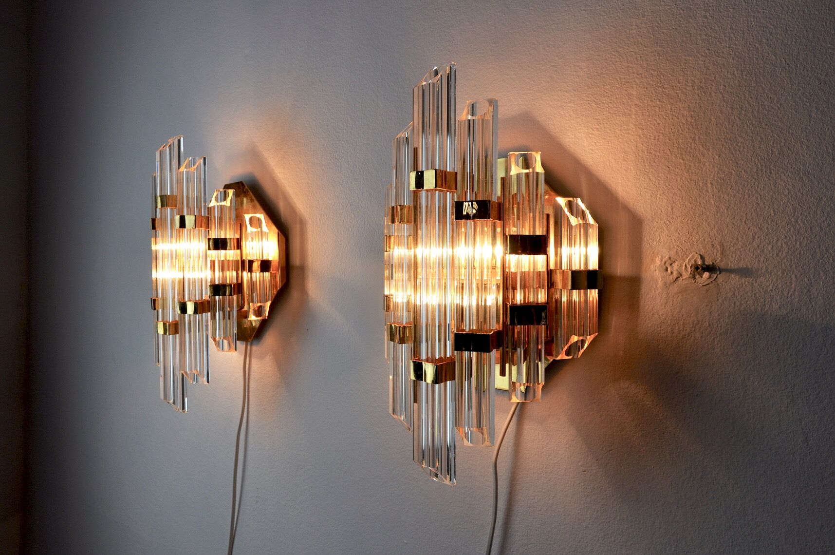 Pair of sconces, italy, 1970