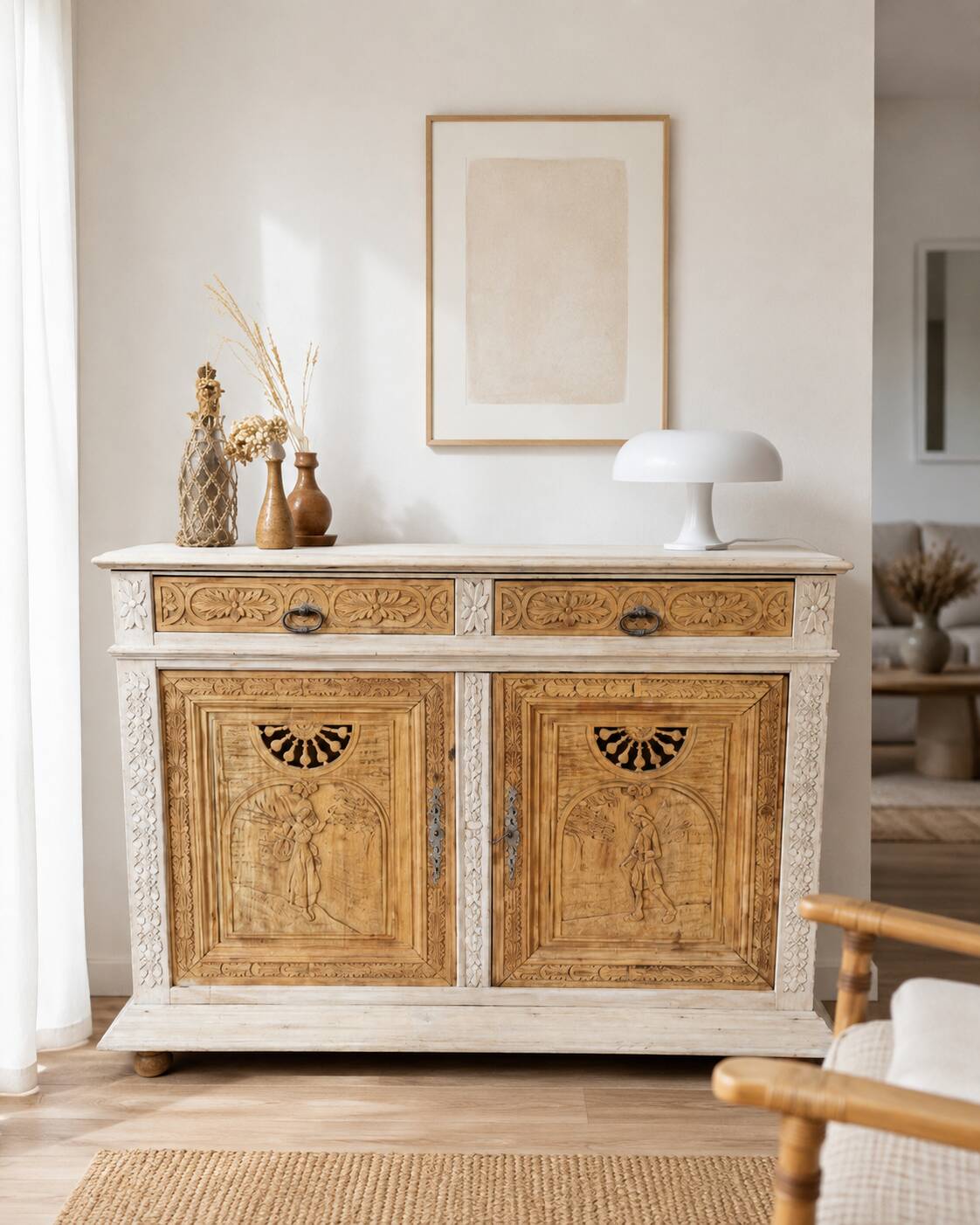 buffet breton aérogommé relooké