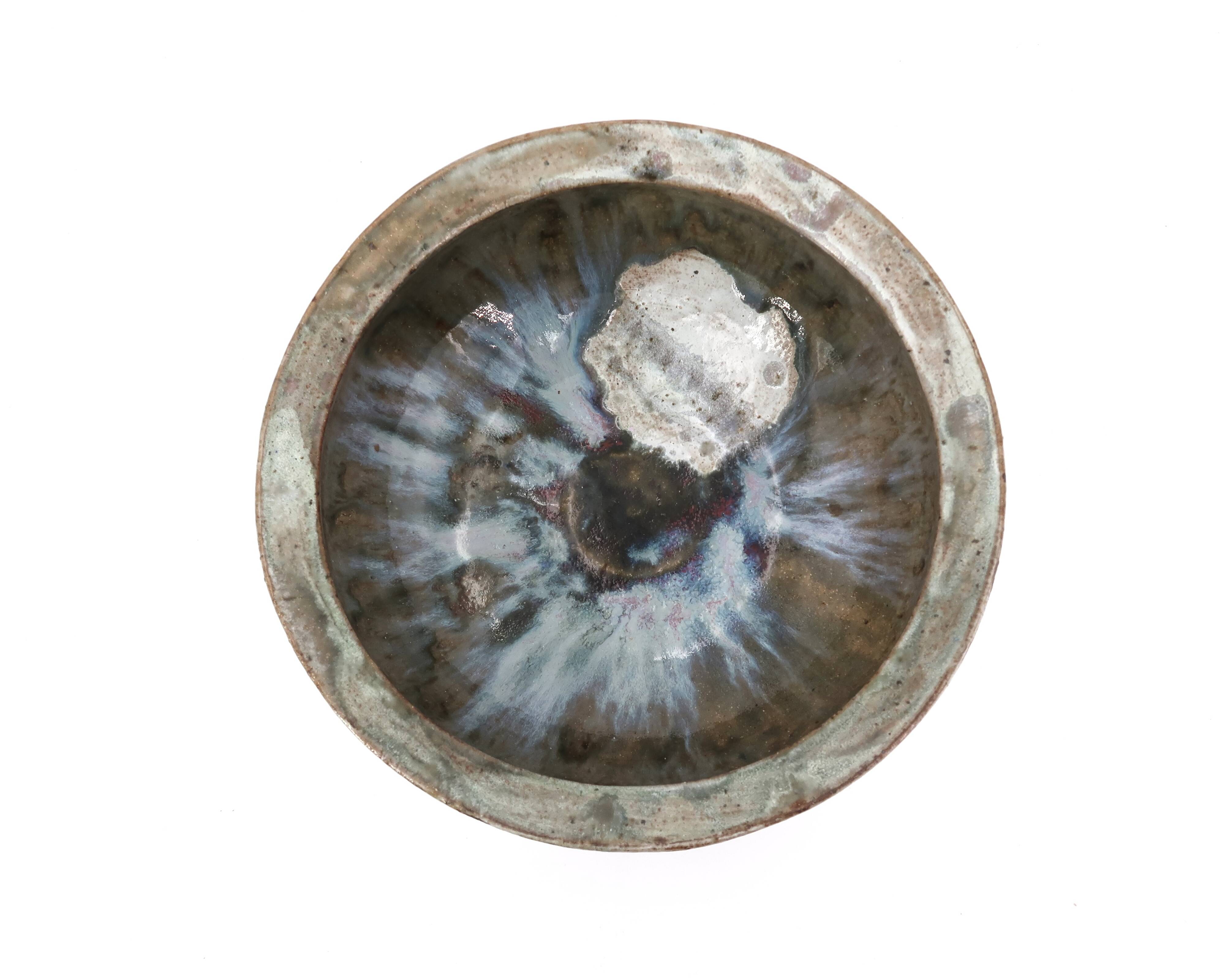 Large hollow stoneware dish by Cécile Dein, 1960s