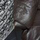 Brutalist brown Leather low Lounge Chair, Norway 1970s