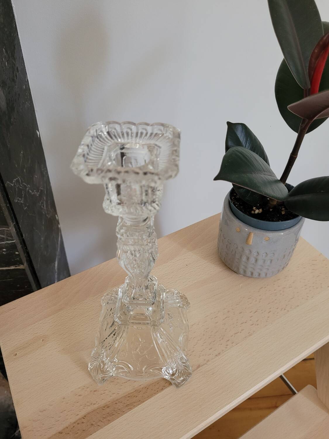 Large glass candlestick