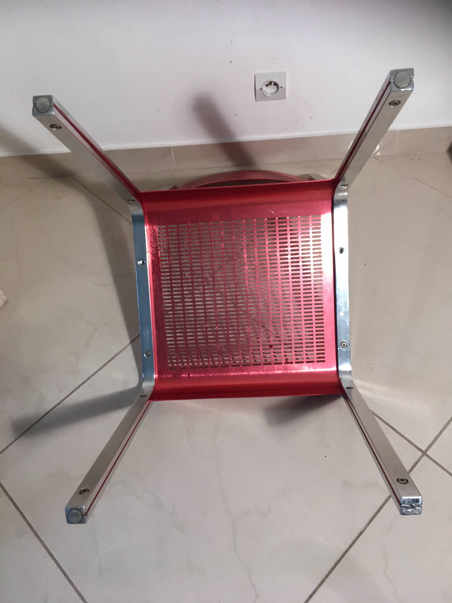 Pink chrome metal chair