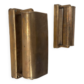 Pair of adjustable wall lights, solid brass, France 1950