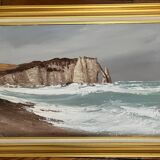 Painting: oil on canvas the cliffs of Etretat