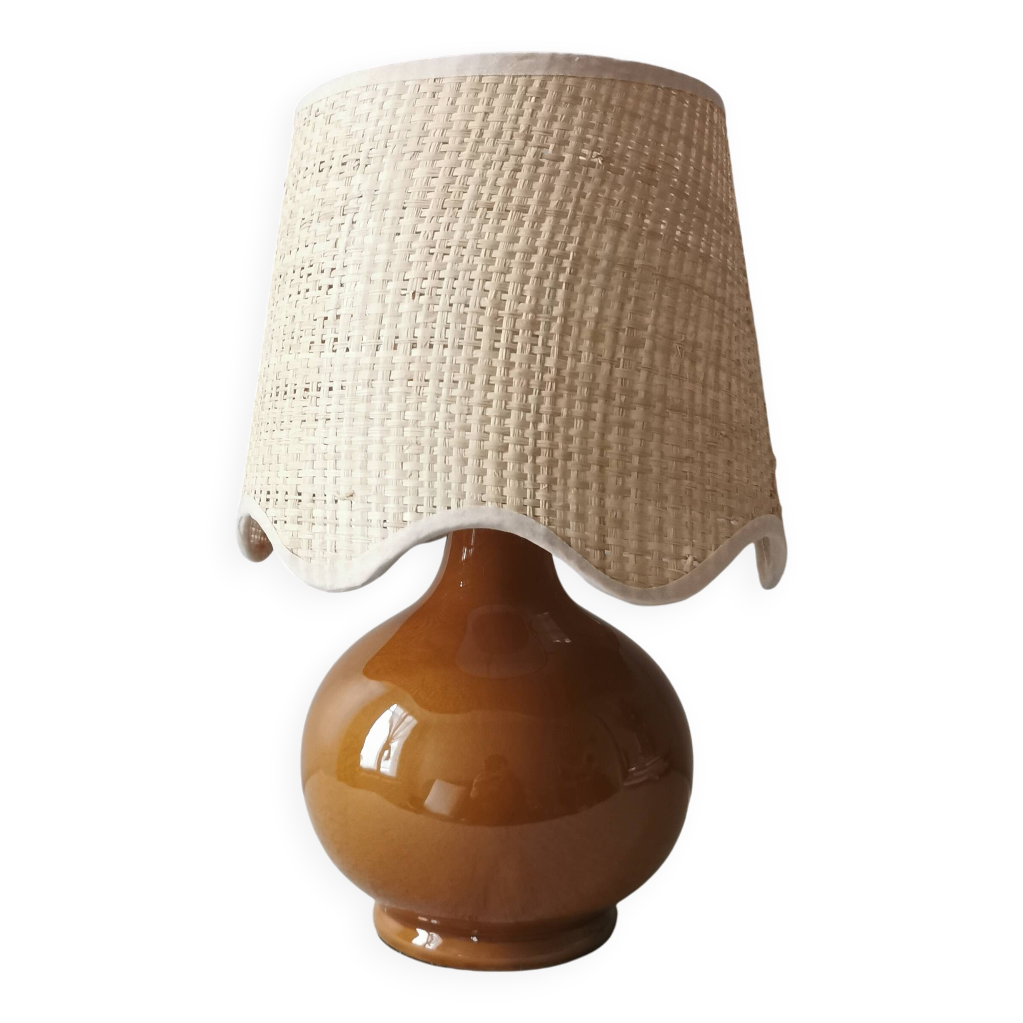 Lampe Gaston en céramique marron