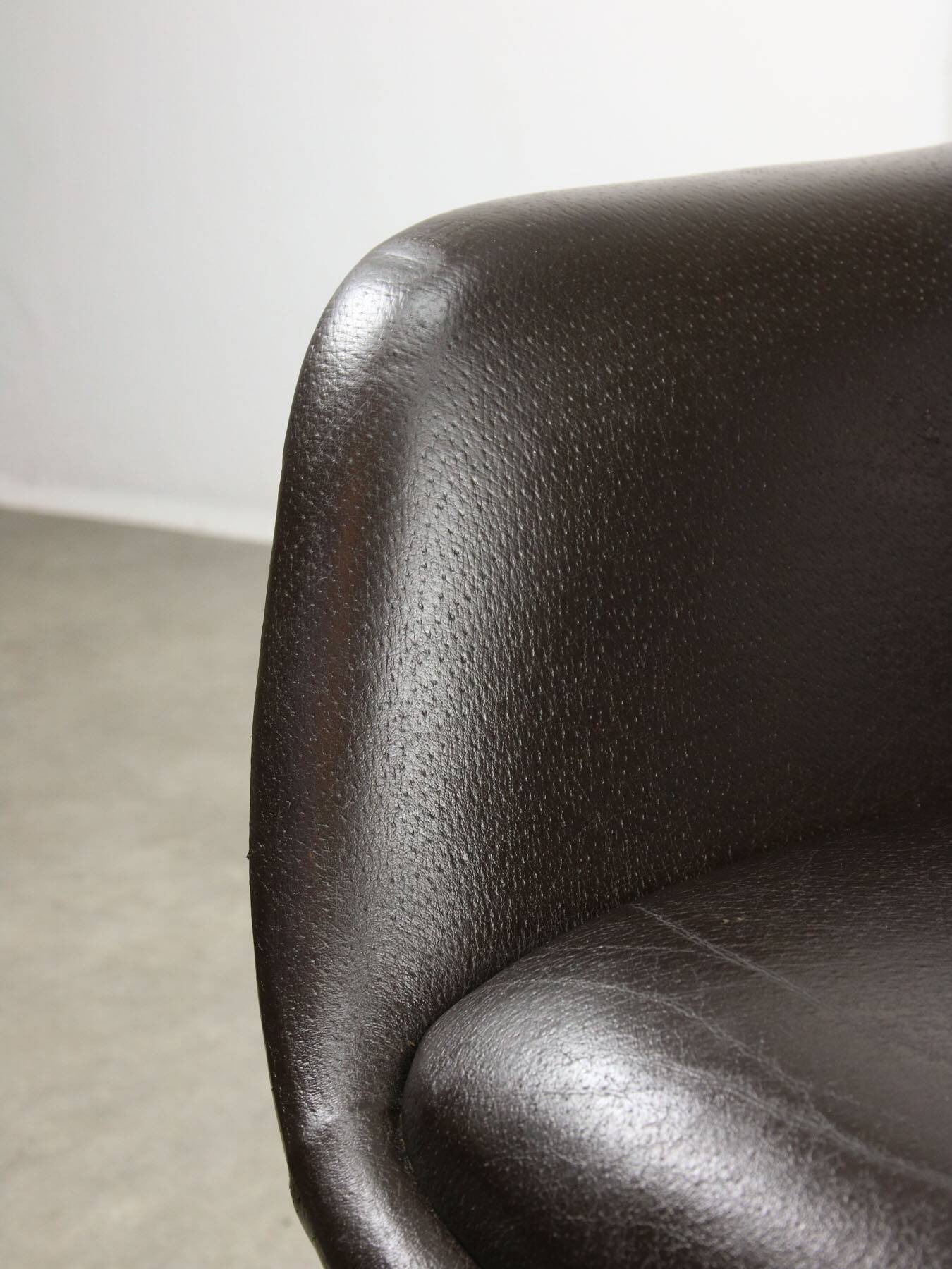 Italian Vintage Chocolate Brown Leather Office Chair