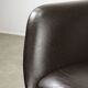 Chaise de bureau italienne vintage en cuir marron chocolat