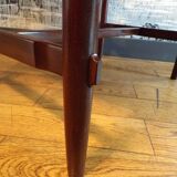 Banquette scandinave tissu et teck