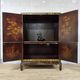 Vintage Chinese cabinet with birds & flowers, red & gold (bohemian)