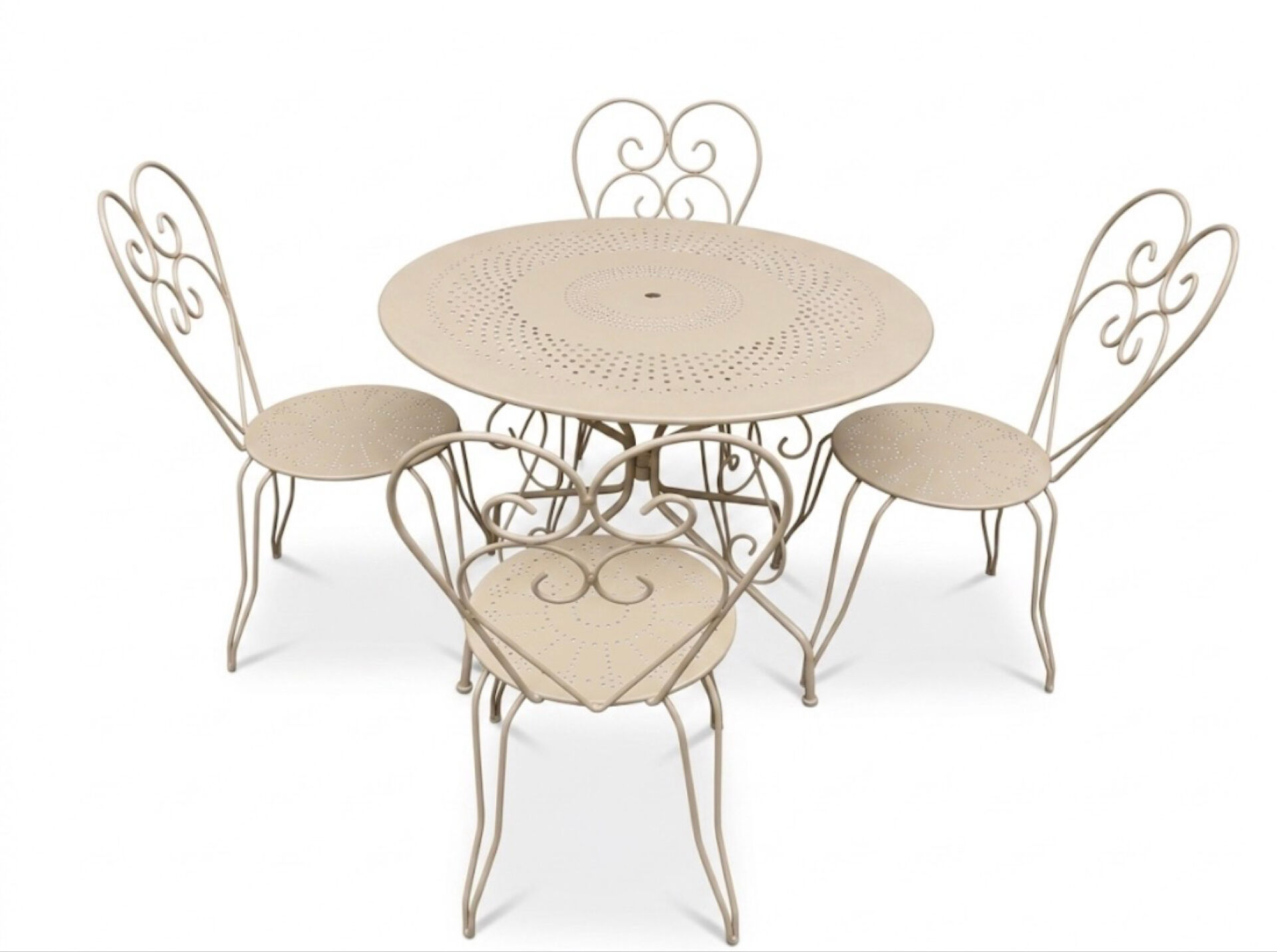 Salon de jardin rétro en fer forgé des années 50
