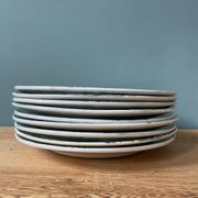 Series of 9 flat plates Terre de Fer “Marie-Louise” St Amand and Hamage