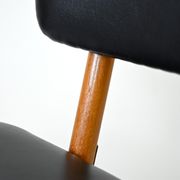 Chaise scandinave vintage en cuir noir