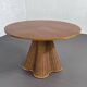 Italian design round table in wood and rattan